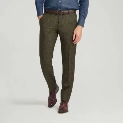 Moss Green Donegal Unfinished Trouser