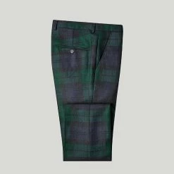 Black Watch Tartan Wool Unfinished Trouser