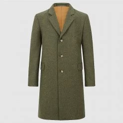 Olive Green Tweed Marl Coat