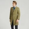 Mid Green Tweed Check Coat