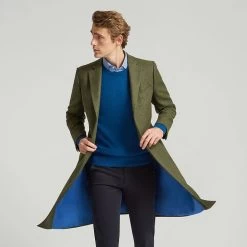 Dark Green Long Wool Coat