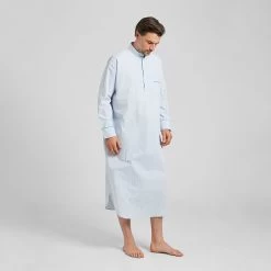 Sky Gingham Cotton Nightshirt