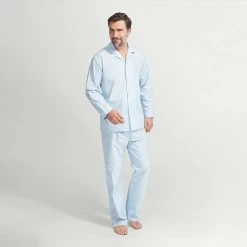 Plain Sky Blue Cotton Pyjama