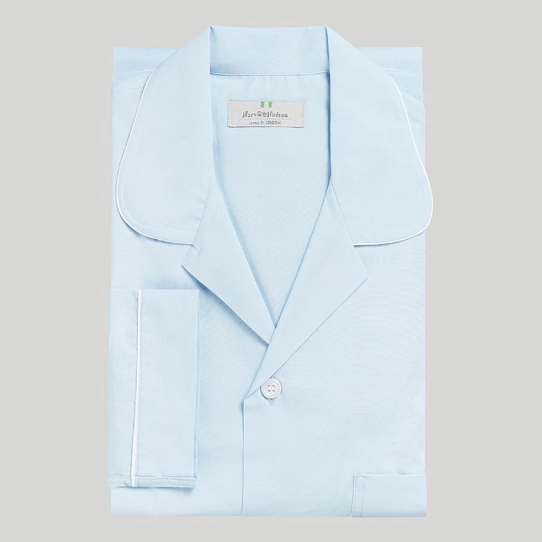 Plain Sky Blue Cotton Pyjama - Image 3