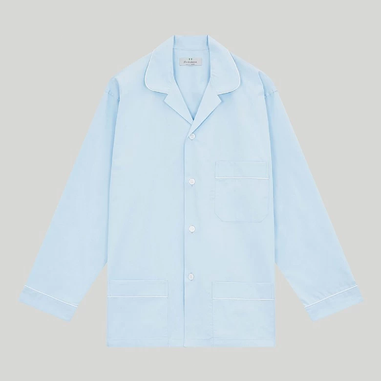 Plain Sky Blue Cotton Pyjama - Image 4