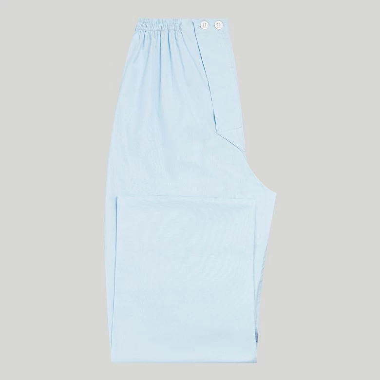 Plain Sky Blue Cotton Pyjama - Image 6