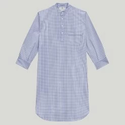Blue Gingham Cotton Nightshirt
