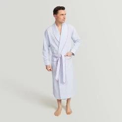 Blue Bengal Stripe Cotton Gown