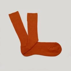 Orange Plain Wool Sock