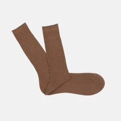Mid Brown Cotton Sock