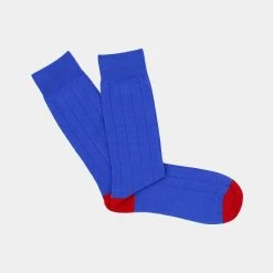 Royal Blue Heel And Toe Cotton Sock