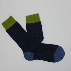 Navy Fleck Leisure Socks