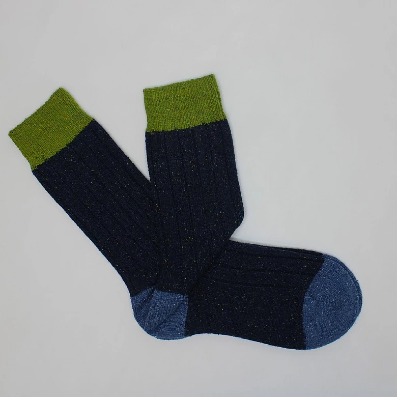 Navy Fleck Leisure Socks