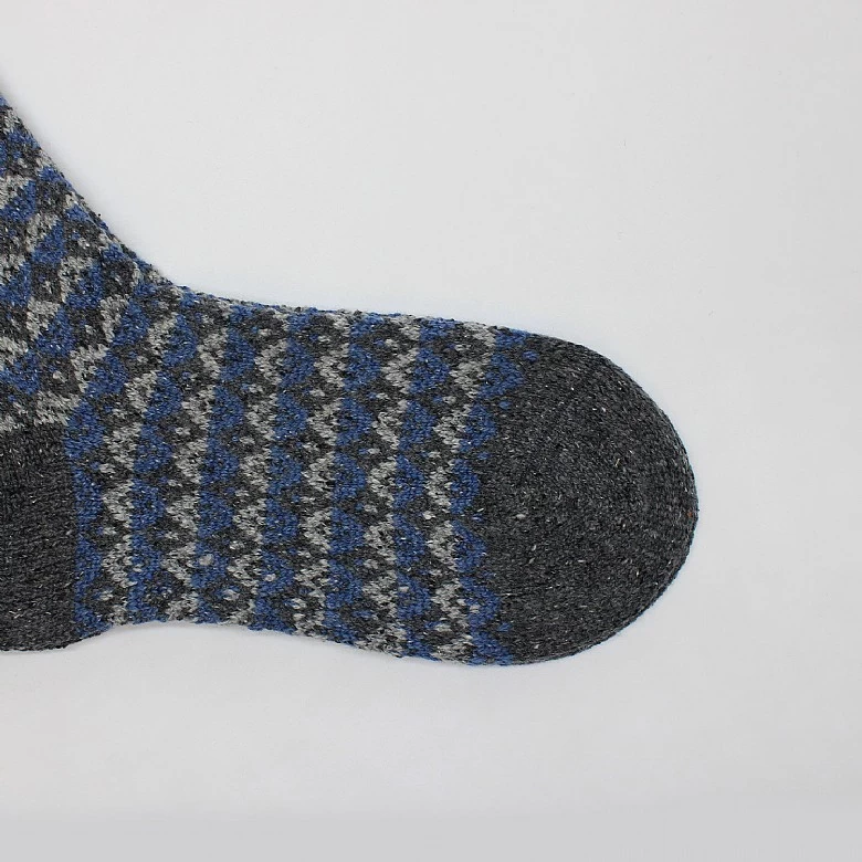 Charcoal Grey Fairisle Socks - Image 2