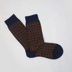 Navy Fairisle Socks