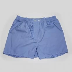 Mid Blue Cotton Essential Boxer Shorts