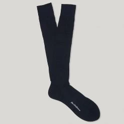 Navy Long Merino Wool Socks
