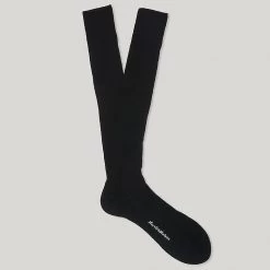 Black Long Merino Wool Socks