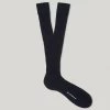 Navy Long Cotton Socks