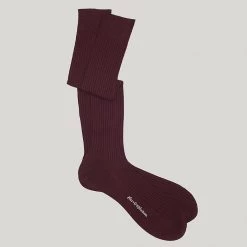 Long Cotton Sock Burgundy