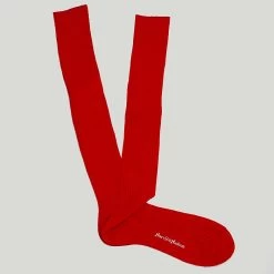 Red Long Cotton Socks