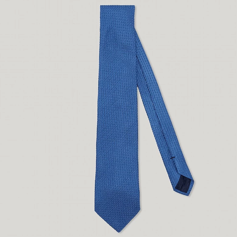 Bright Blue Silk Grenadine Tie - Image 2