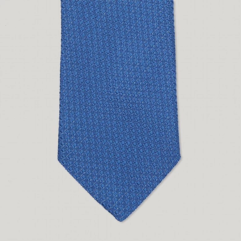Bright Blue Silk Grenadine Tie - Image 4