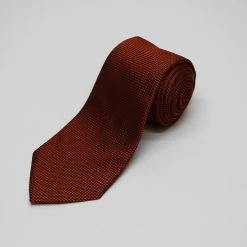 Burnt Orange Plain Woven Silk Tie
