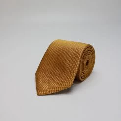 Orange Plain Woven Silk Tie
