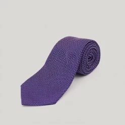 Sky Blue Geometric Woven Silk Tie