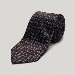 Brown Paisley Woven Silk Tie