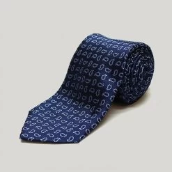 Navy Paisley Woven Silk Tie