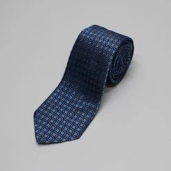 Blue Mosaic Woven Silk Tie