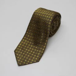 Gold Mosaic Woven Silk Tie