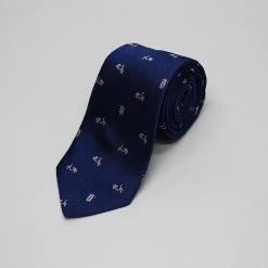 Blue Vespas Woven Silk Tie
