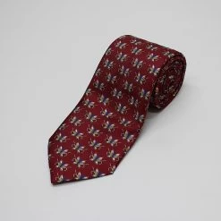Wine Fly Fishing Printed Silk Tie