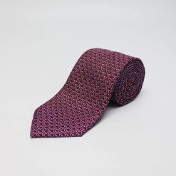 Burgundy Stirrups Printed Silk Tie