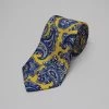 Yellow Bright Paisley Printed Silk Tie