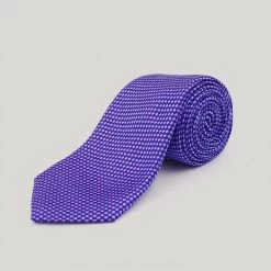 Purple Symmetric Design Woven Silk Tie