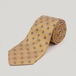 Gold 4 Leaf Clover Woven Silk Tie