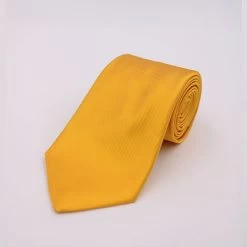 Yellow Plain Woven Silk Tie