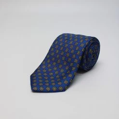 Blue Petals Printed Silk Tie
