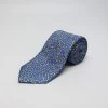 Blue And Gold Vines Printed Silk Tie