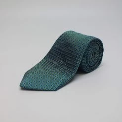 Green Lattice Woven Silk Tie