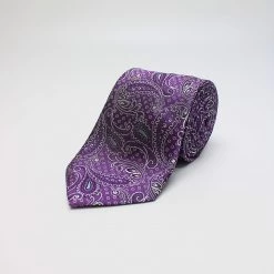 Purple Paisley Woven Silk Tie