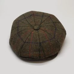 Brown Check Baker Boy Wool Cap