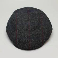 Grey And Red Wool Driver Cap