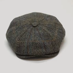 Brown Harris Tweed Baker Boy Cap