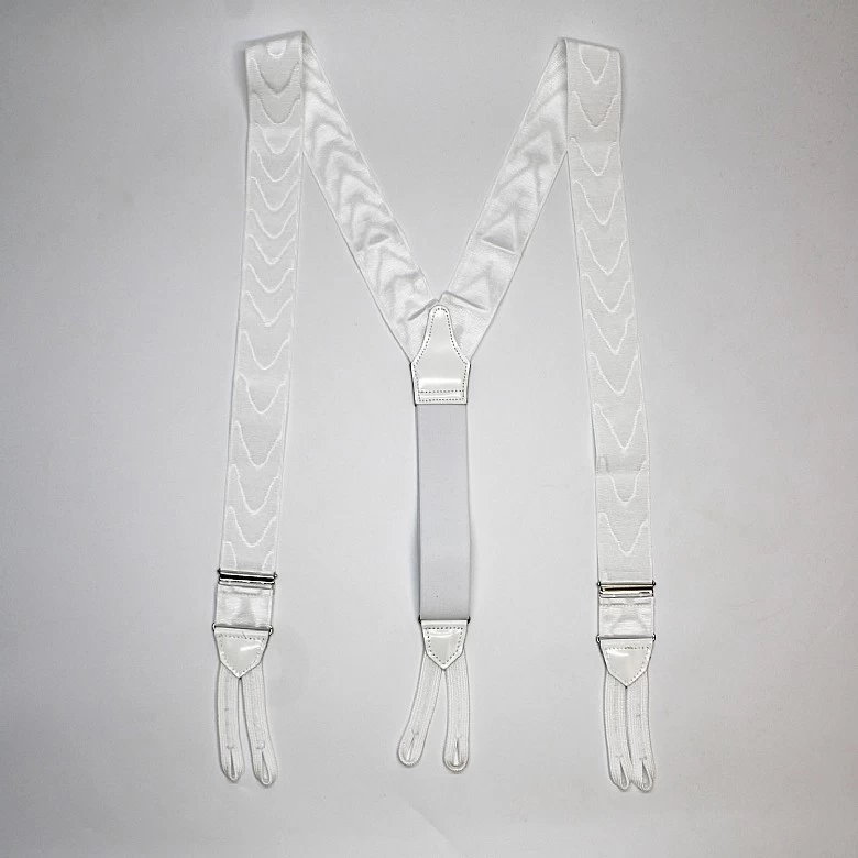 White Silk Evening Braces