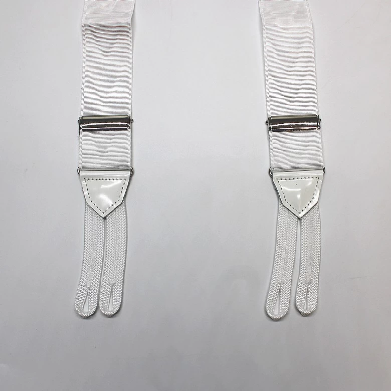 White Silk Evening Braces - Image 2